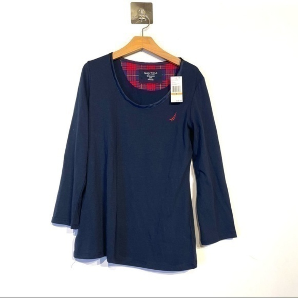 Nautica Sleep Shirt Small‎ Navy Blue Pajama Top Nautica Sleepwear